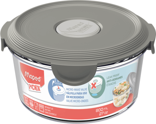 Maped Kutija za užinu, Staklena, 800ml, Siva