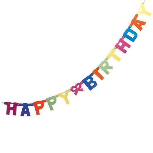 Papirni lanac Happy Birthday, 150 cm