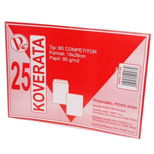Optima Set koverta Competitor, 19x26cm, 100g, B5, 25 komada