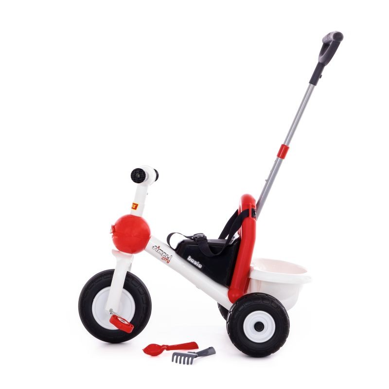 POLESIE Tricikl Osnovni, Sa ručkom, Bijelo-crveni