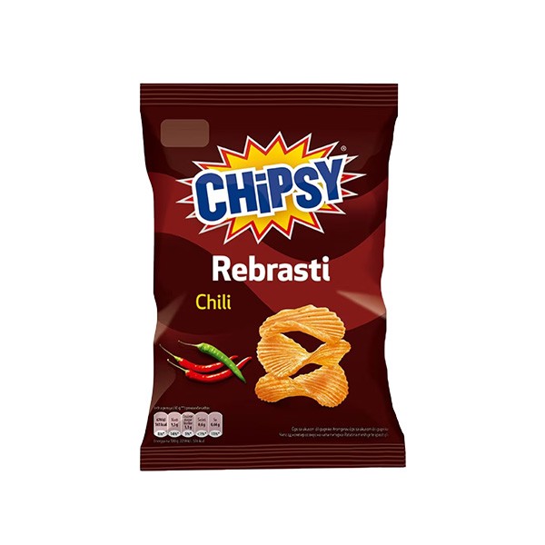 CHIPSY Rebrasti čips od čilija, 60g