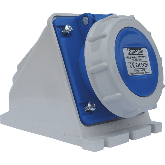 FAMATEL Zidna utičnica 24291, 16A, 220-240V, 3 polna, H9, Plava