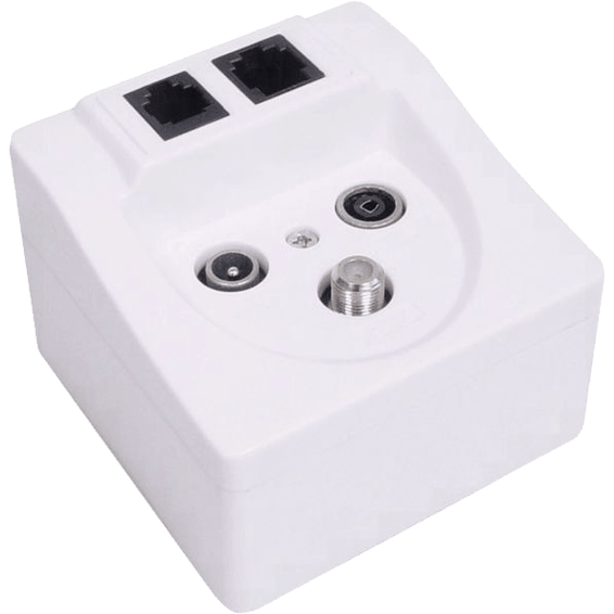 TRANSMEDIA Utičnica TV/SAT/FM/1xLAN/1xTel, Bijela