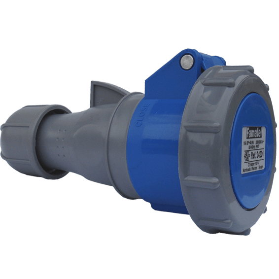 FAMATEL Utičnica spojka 24201, 16A, 220-240V, 3 polna, H9, Plava