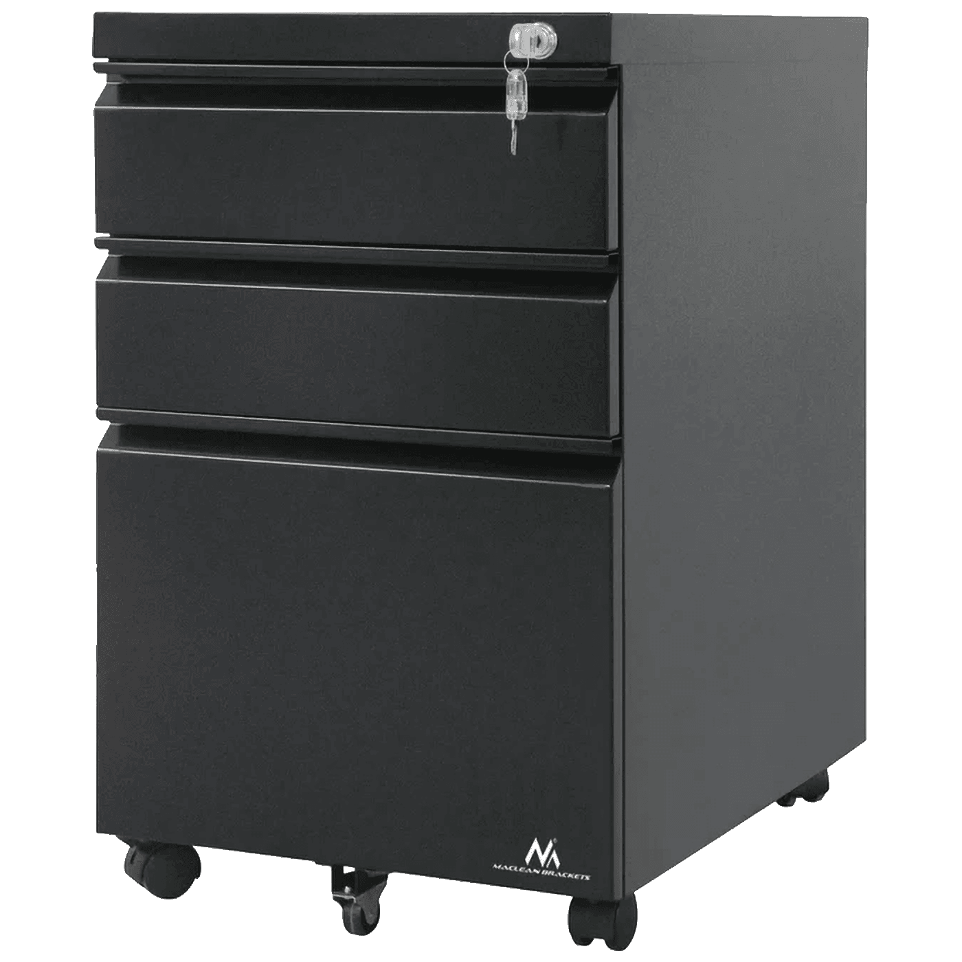 MACLEAN Uredski ormarić sa ladicama sa ključem MC-850, Crni
