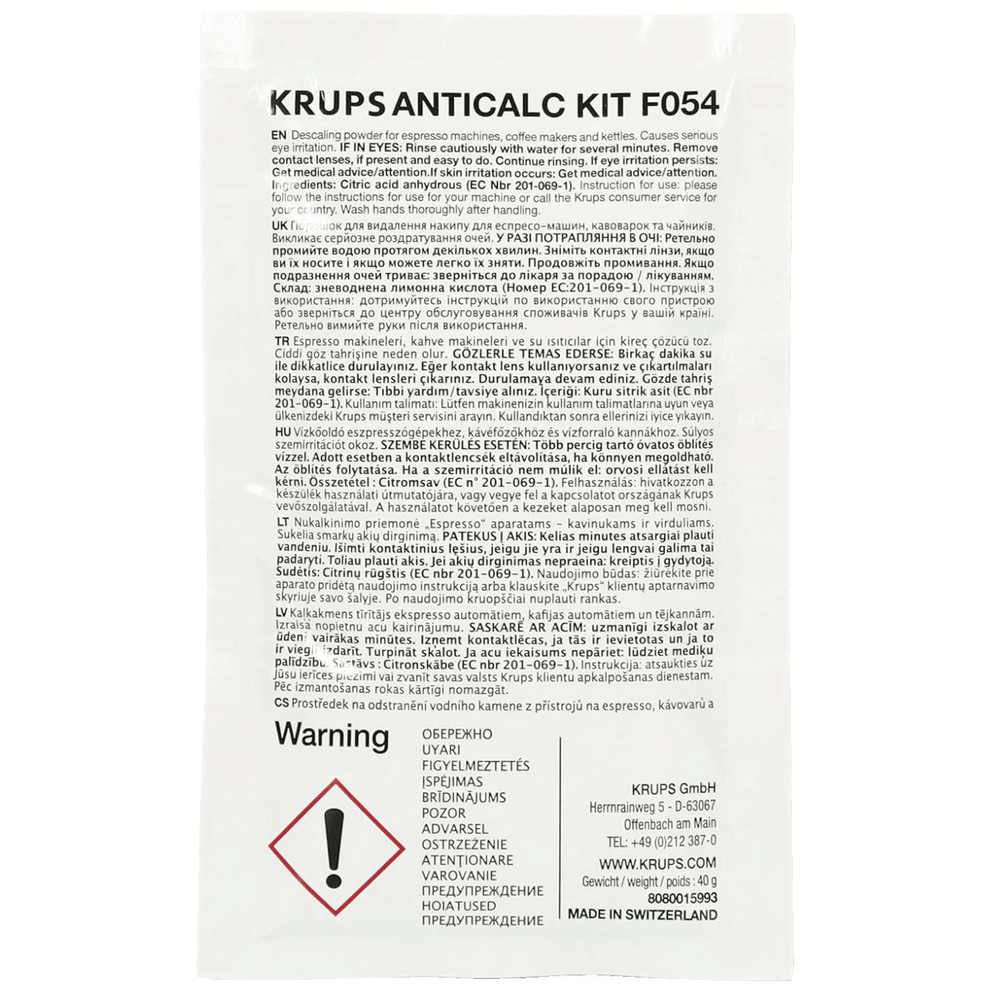 KRUPS Prah za čišćenje kamenca