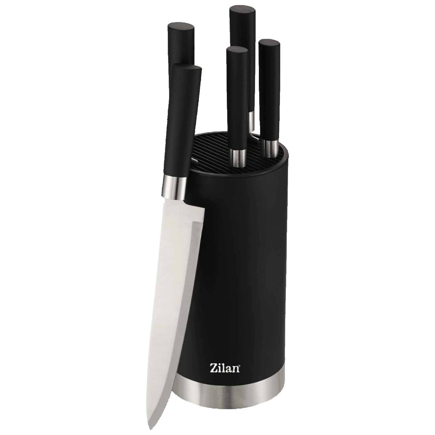 ZILAN Noževi set sa stalkom ZLN1609 Retro, 6 dijelova, Crni