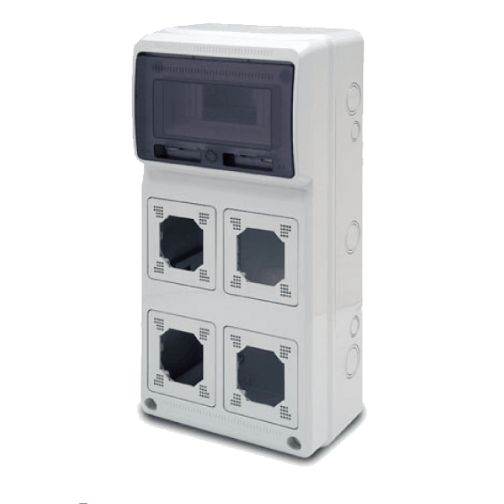 FAMATEL Kombo kutija za osigurače i industrijske utičnice 3961 8/4, Bijela