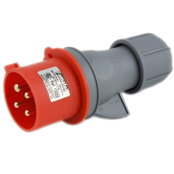 FAMATEL Utikač 13302, 32A/380/415, 4 Polni, Crveni