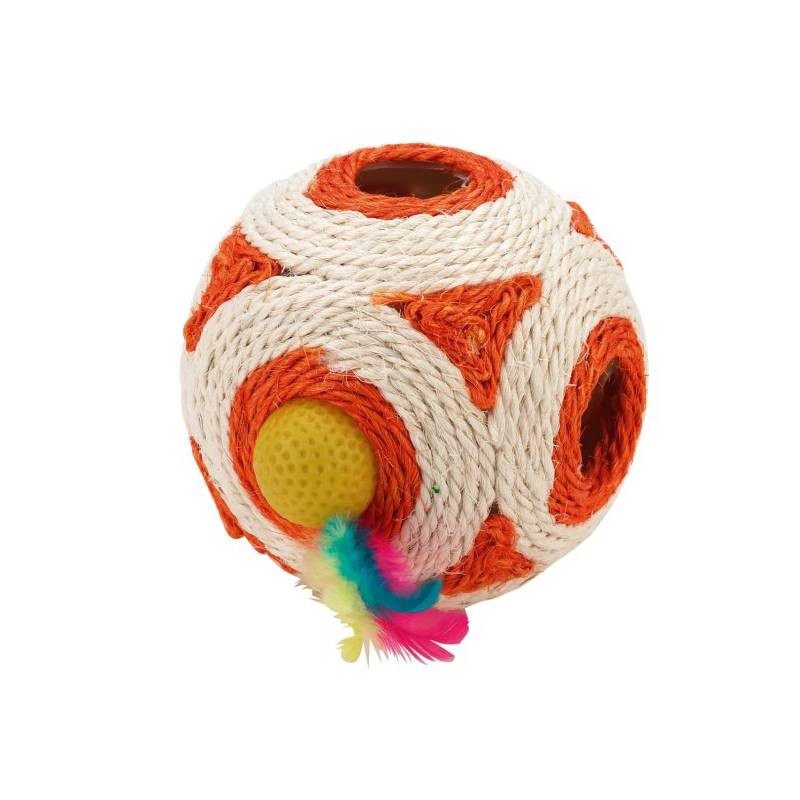 KERBL Igračka za mačke Lopta sa zvečkom, Šarena.