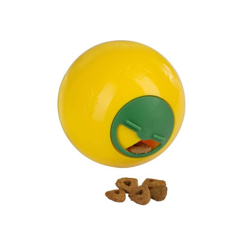 KERBL Igračka za mačke Lopta za poslastice, Žuto-zelena