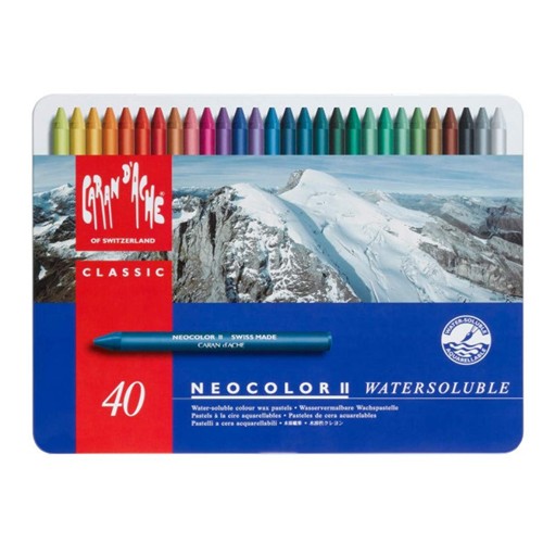 Carandache Voštane boje za akvarel Classic Neocolor II, 40 komada