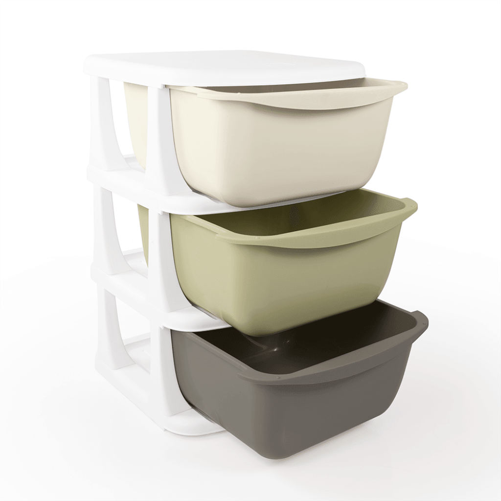 Dolu Ormarić za djecu 7130, 3 ladice, 58x38x36cm, Bijeli