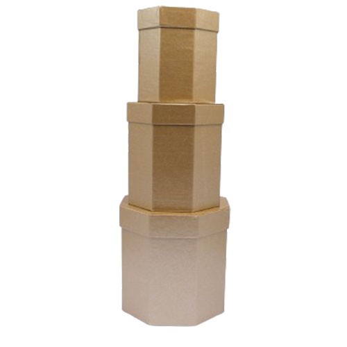 Vrabac Ukrasna kutija Okta 157, 3 komada, Zlatna