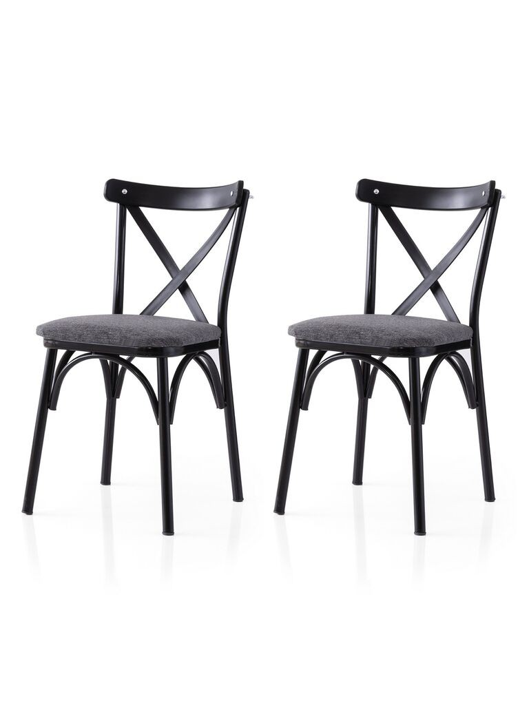 Hanah Home Set trpezarijskih stolica Ekol 288 V2, 2 dijela, Tamno siva