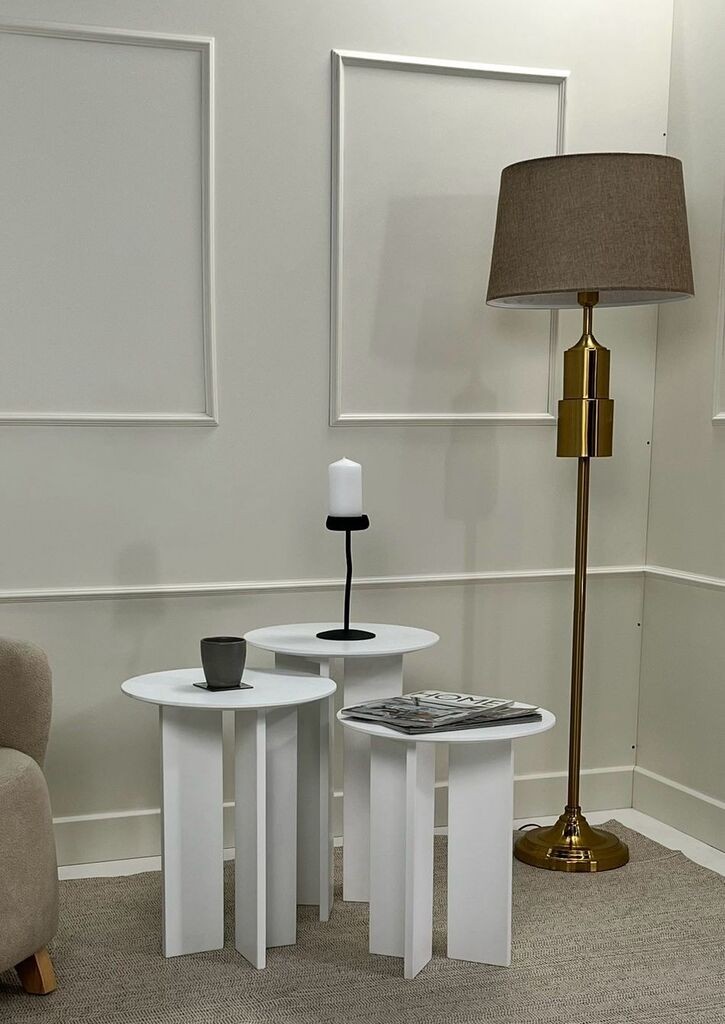 Hanah Home Set klub stolova Leo, 2 komada, Prljavo Bijeli