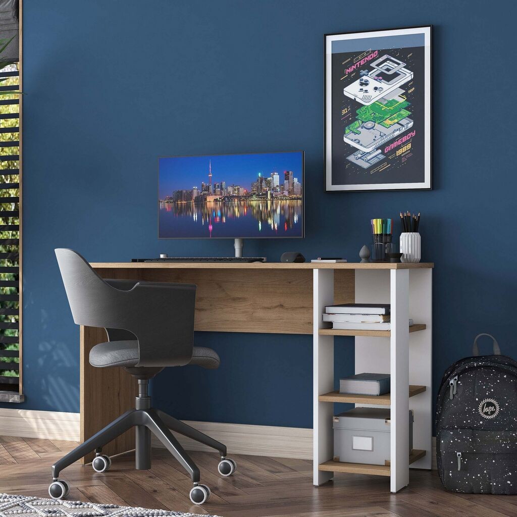 Hanah Home Radni sto HA108-3425, 120x73.8x45 cm, Orah-bijela