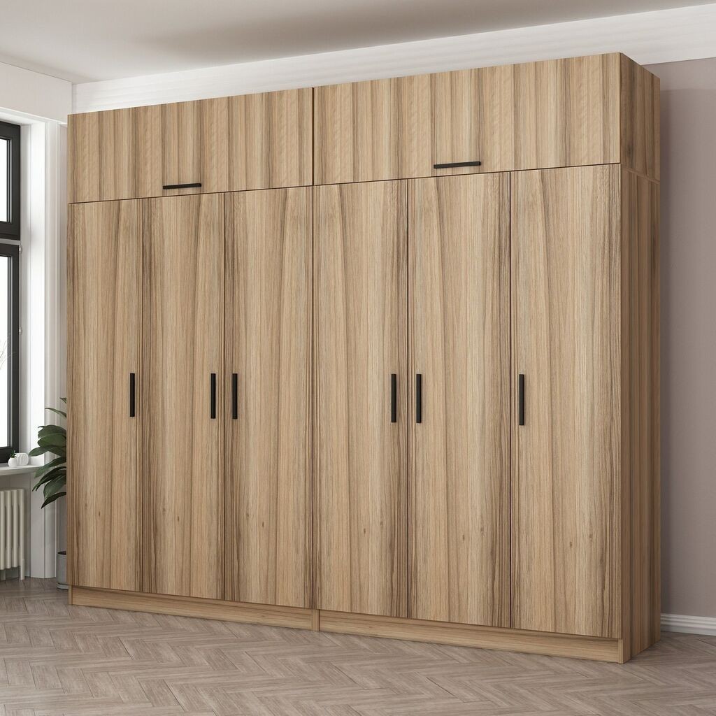 Hanah Home Ormar Kale-7521, 270x235x52 cm, Smeđa