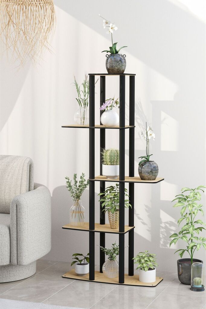 Hanah Home Stalak za cvijeće Gardenija, 20x60x140 cm, Crni hrast