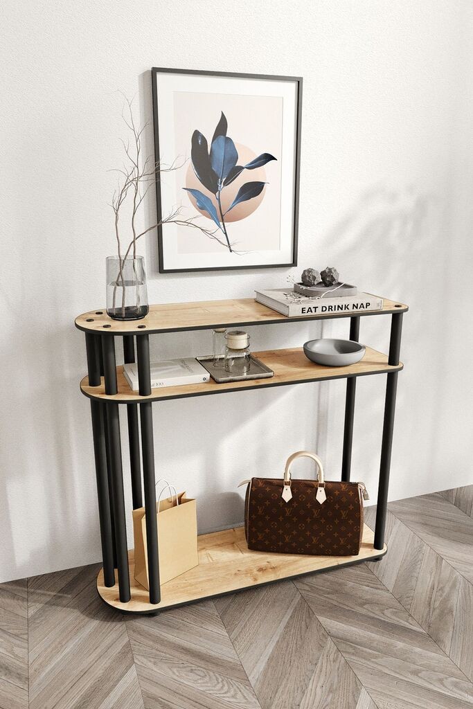 Hanah Home Komoda Caprio, 90x30x84 cm, Boja hrasta