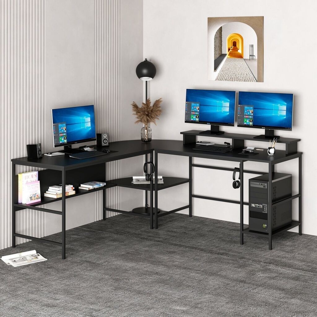 Hanah Home Kutni radni stol Greta Matte-7042, Crna