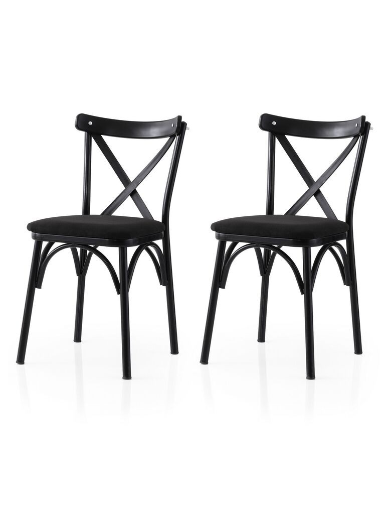 Hanah Home Set trpezarijskih stolica Ekol 290 V2, 2 dijela, Crna