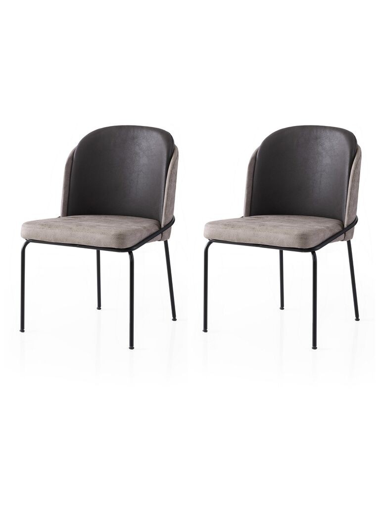 Hanah Home Set trpezarijskih stolica Dore 196 V2, 2 dijela, Tamno siva