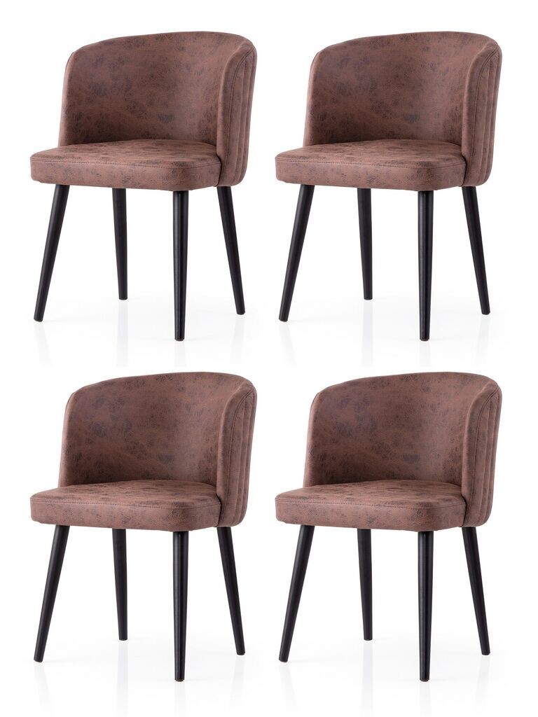 Hanah Home Set trpezarijskih stolica Zen 4207 V4, 4 dijela, Smeđa