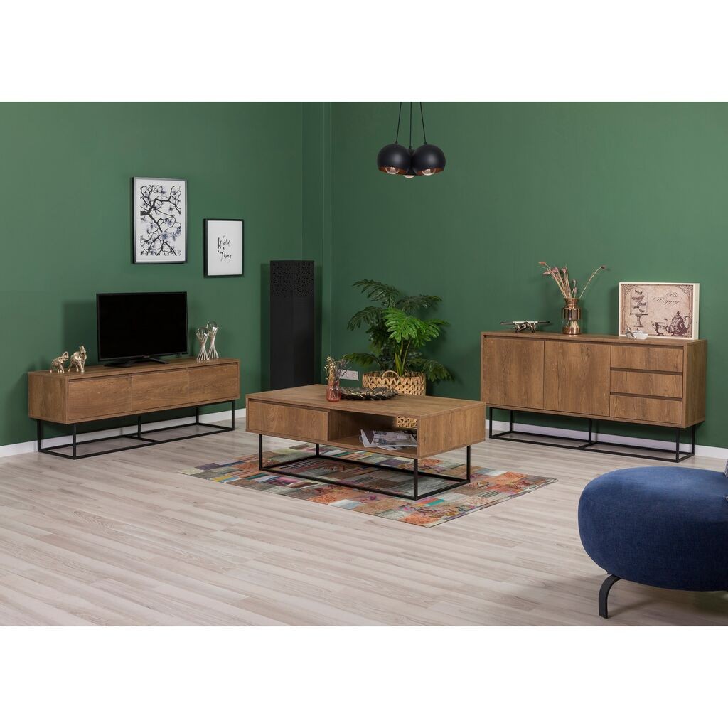 Hanah Home Garnitura namještaja za dnevni boravak Laxus 14, boje oraha