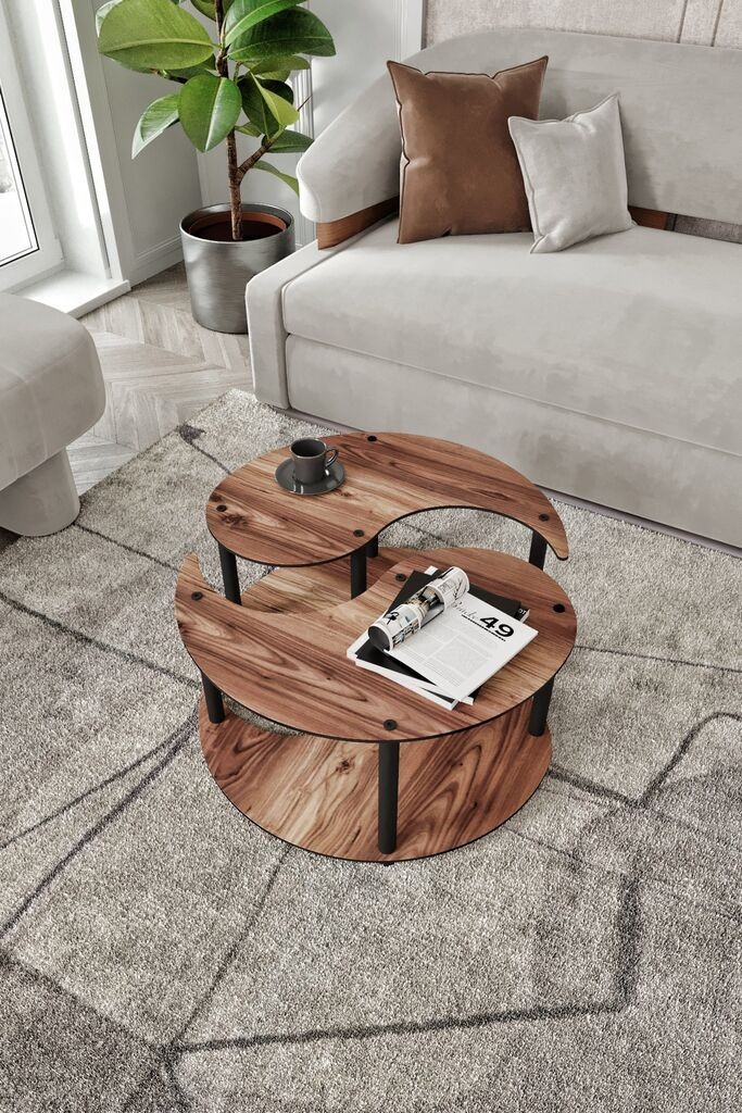 Hanah Home Club set stolova Yin Yang 2, 3 dijela, smeđa