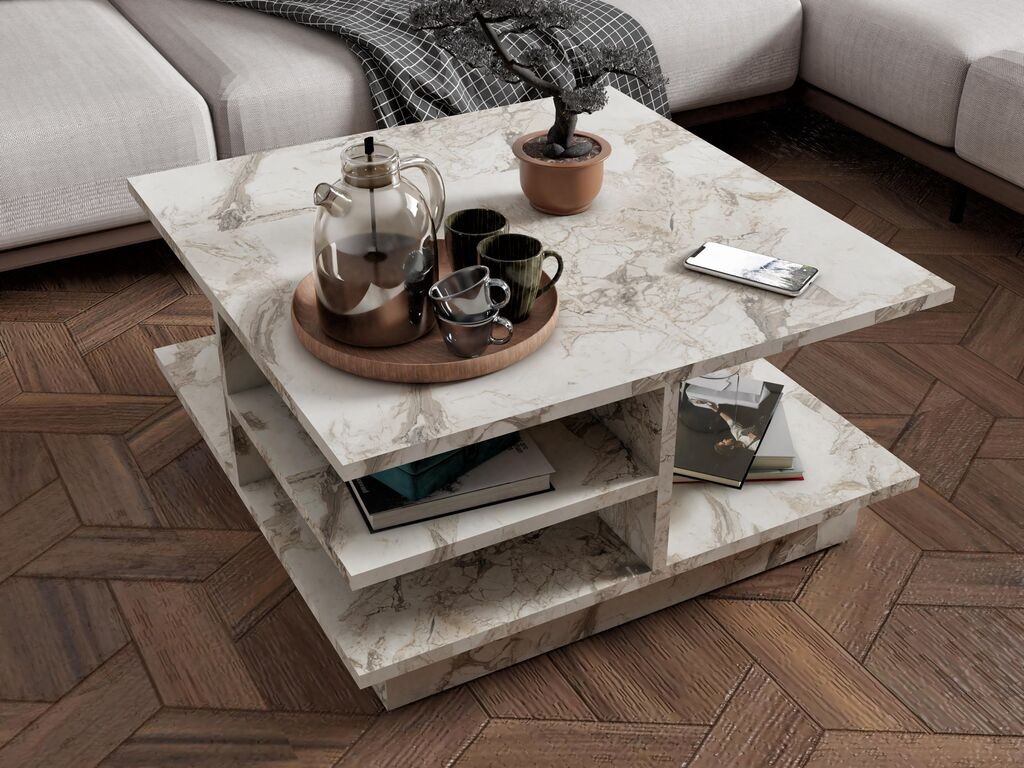 Hanah Home Club sto Skull, 80x40x80 cm, Prljavobijela