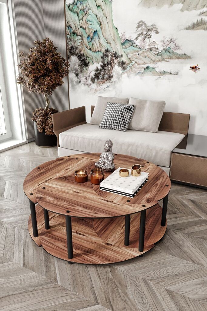 Hanah Home Set klub stolova Yi Yang4L 70, 4 dijela, Smeđa