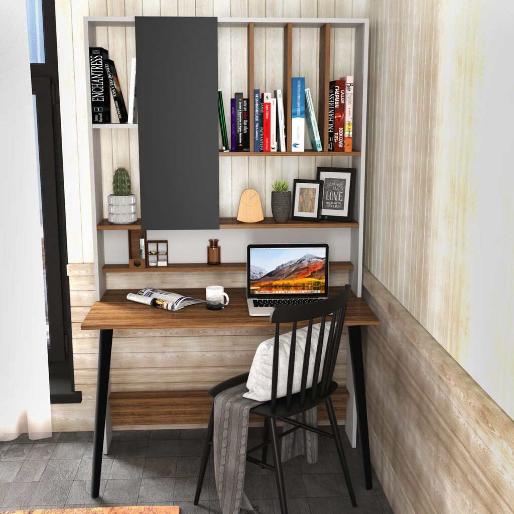 Hanah kućni radni sto, 120x196,6x60 cm, boja oraha i bijele boje