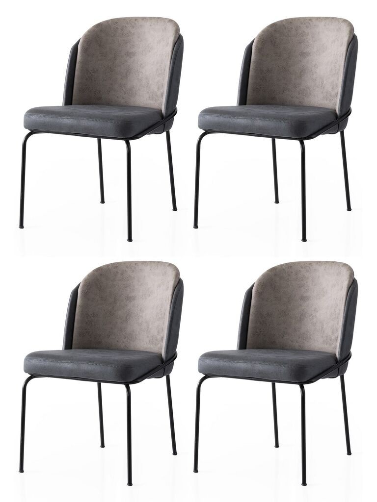 Hanah Home Set trpezarijskih stolica Dore 168 V4, 4 dijela, Tamno siva