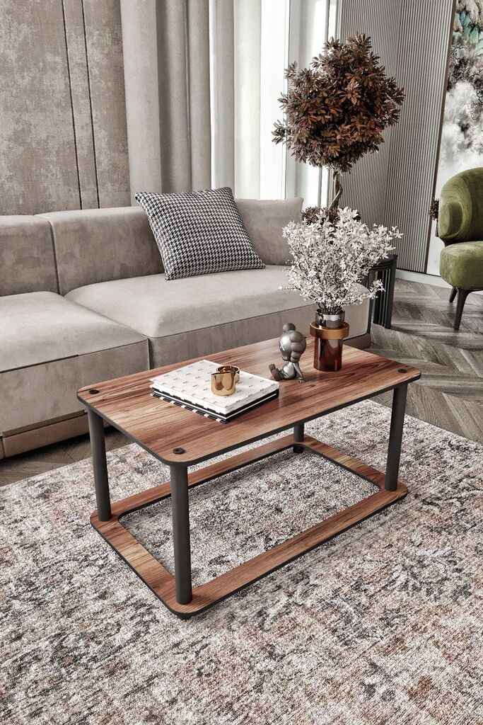 Hanah Home Klub sto Hole Rect, 70x38x42 cm, Smeđi