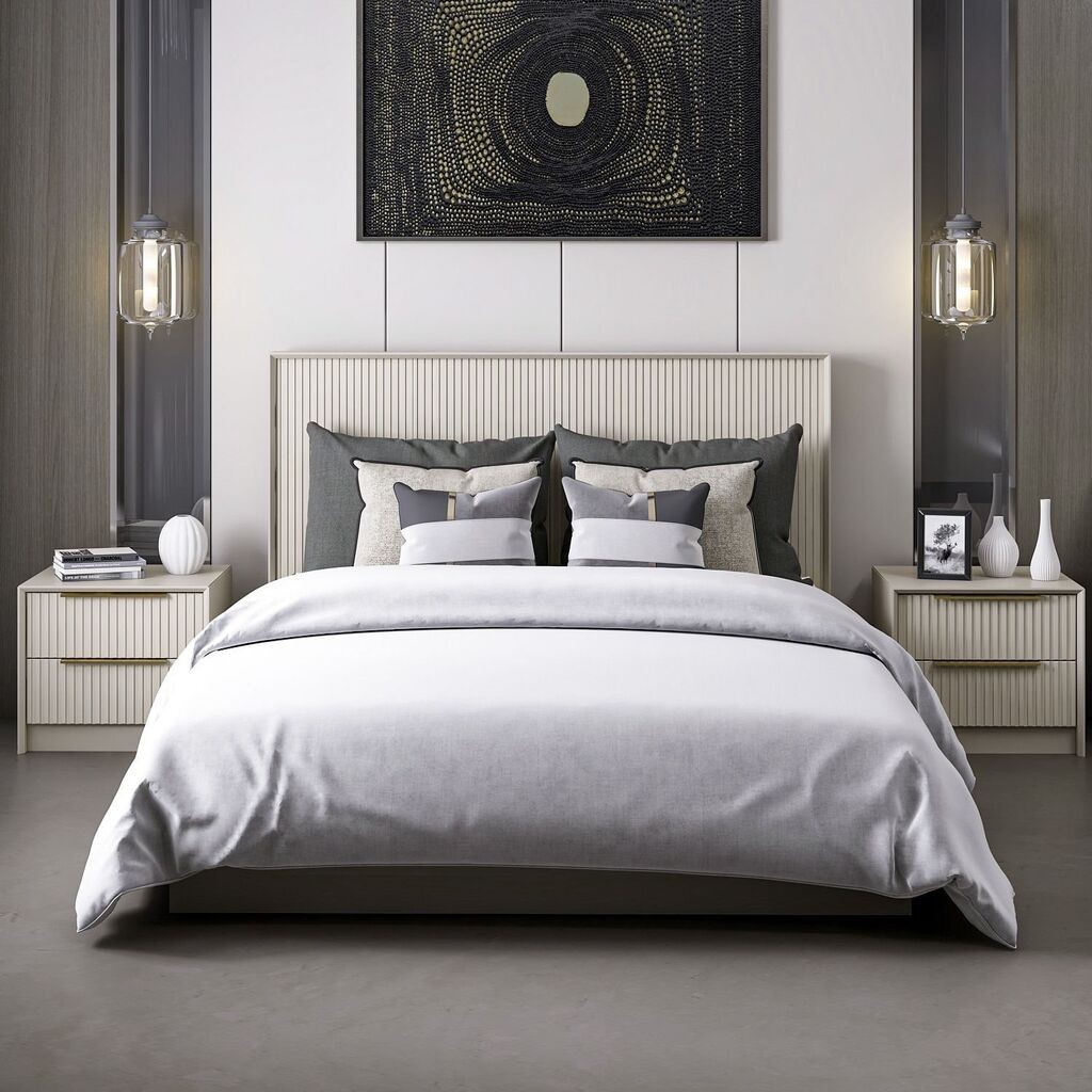 Okvir kreveta Hanah Home Kale, 150x130x208 cm, bež