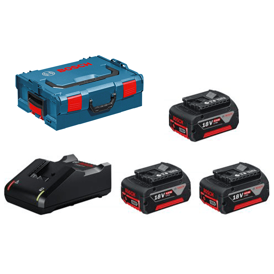 Bosch Set punjača za akumulatorske alate GAL 18V-40 + Baterija 18V, 5.0Ah, 3 komada