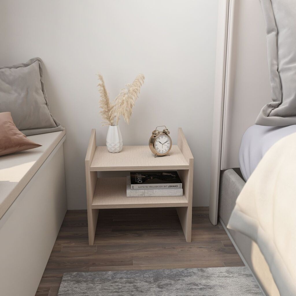 Hanah Home Noćni ormarić Adin, 45x45x35 cm, Bež