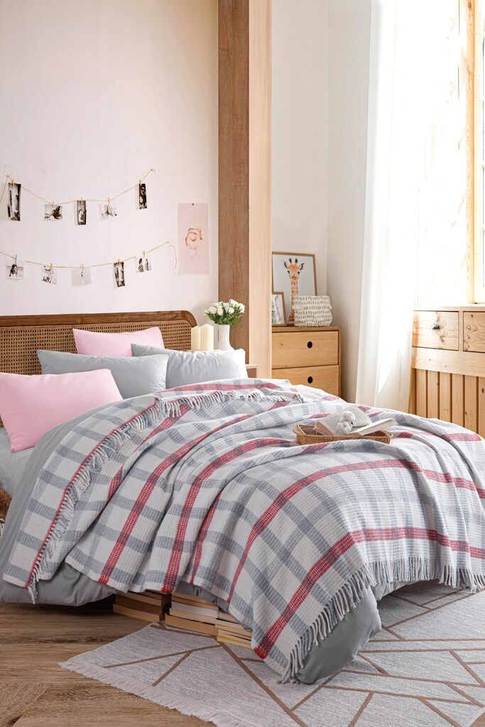 L'essentiel Maison deka, 180x220 cm, sivo-crvena