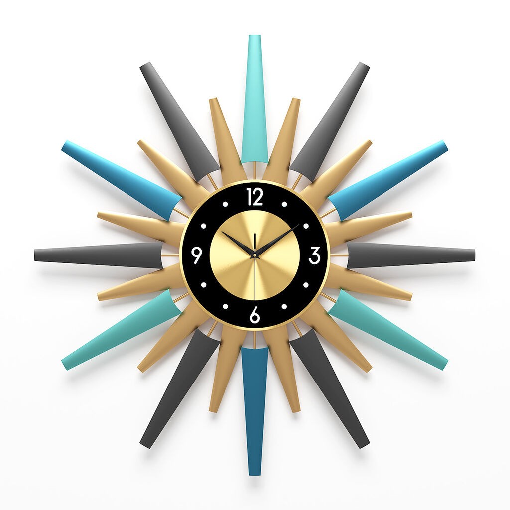 GIGA Thrive dekorativni zidni sat 60 cm crni