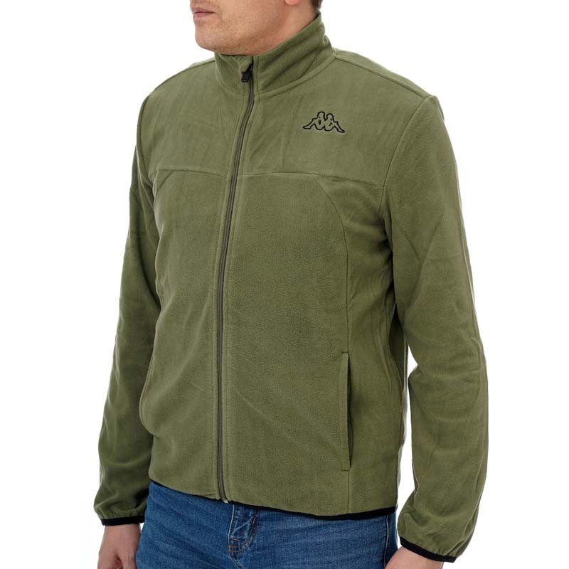 KAPPA Muška dukserica Fleece logo saurion slim, maslinasta