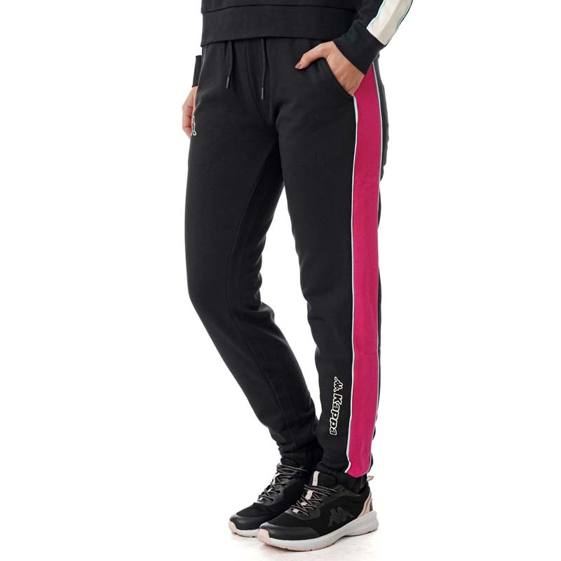 KAPPA Ženske trenirke logo Fempa, crno-roza