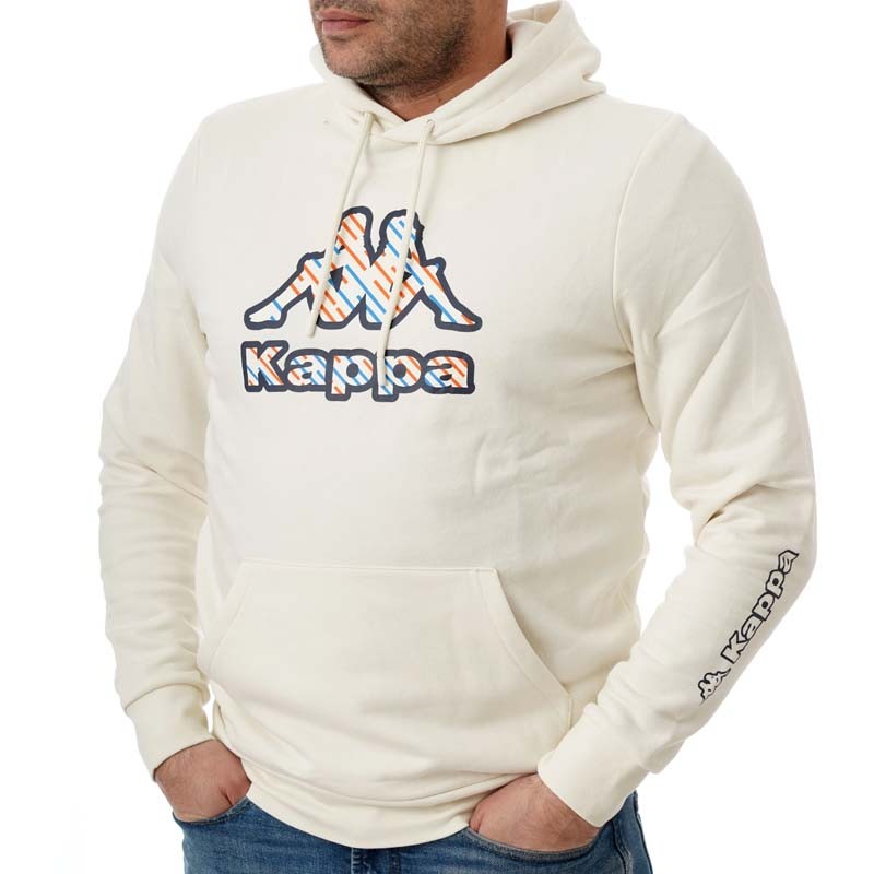 KAPPA Duks sa kapuljačom Lfs logo filc, bijela