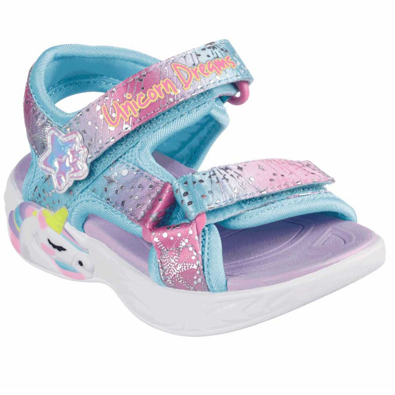 SKECHERS Sandale za djevojčice Unicorn dreams, Plavo-lavanda