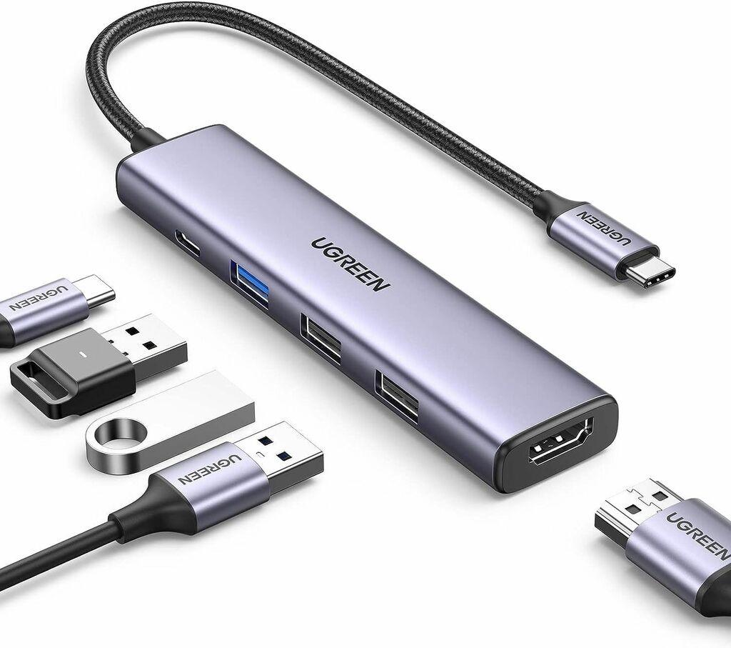 Ugreen USB-C hub 5u1 4K HDMI, 100 W, 4K@30Hz HDMI