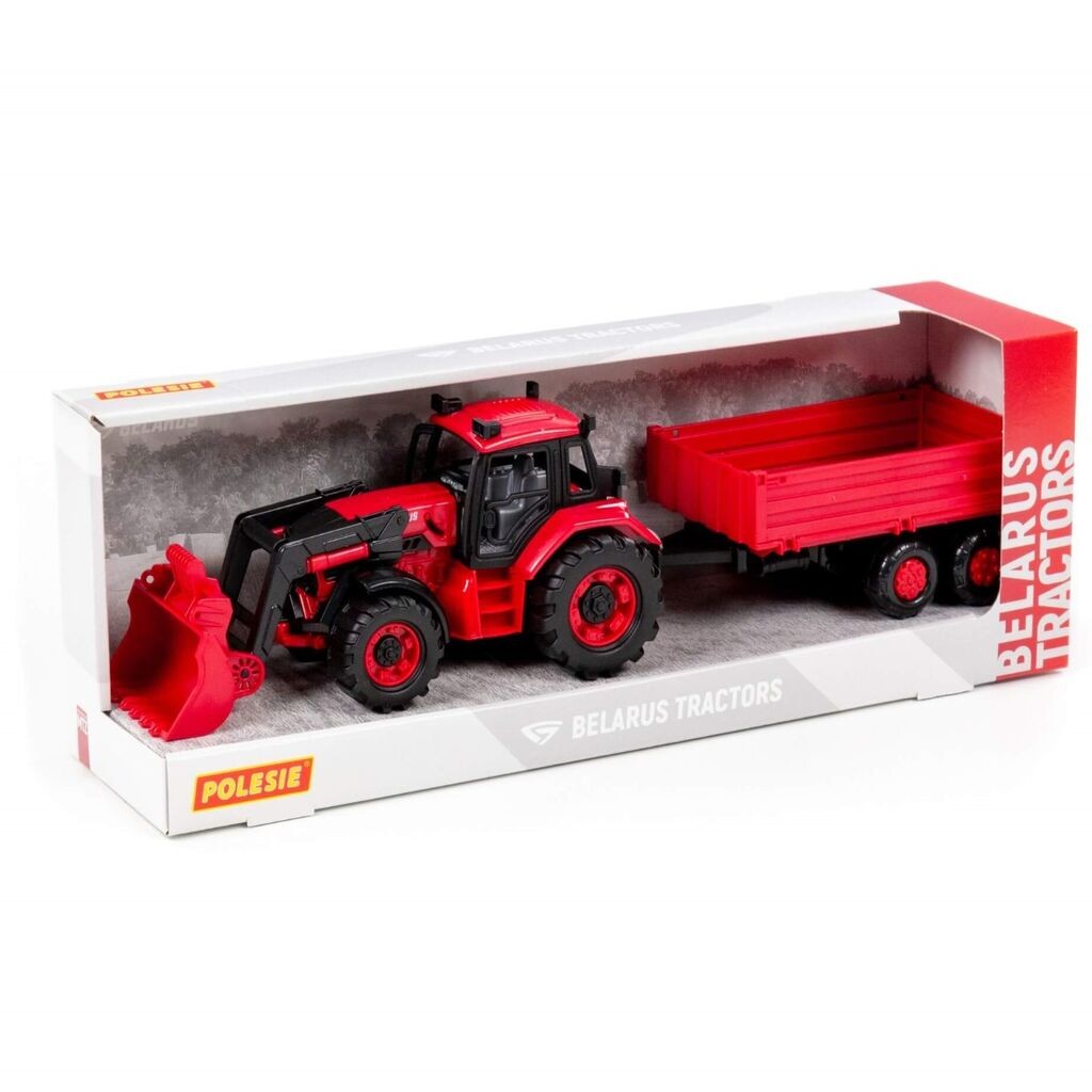 Polesie Igračka Traktor sa prikolicom, Crveno-crni