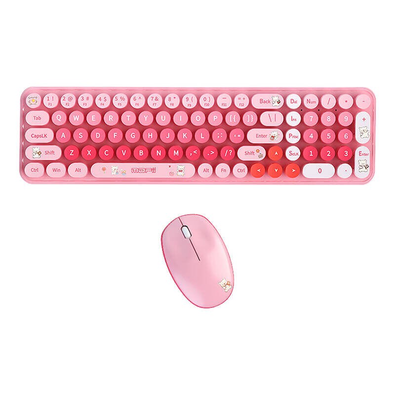Mofii Bežična tastatura i miš 2.4G Baby Bear, Roze