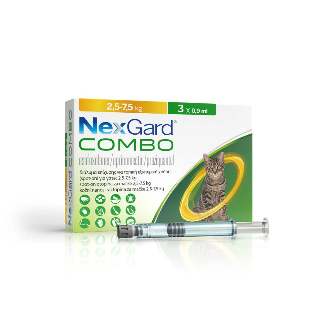 Nexgard Combo za mačke L 2.5-7.5 kg, 0.9 ml