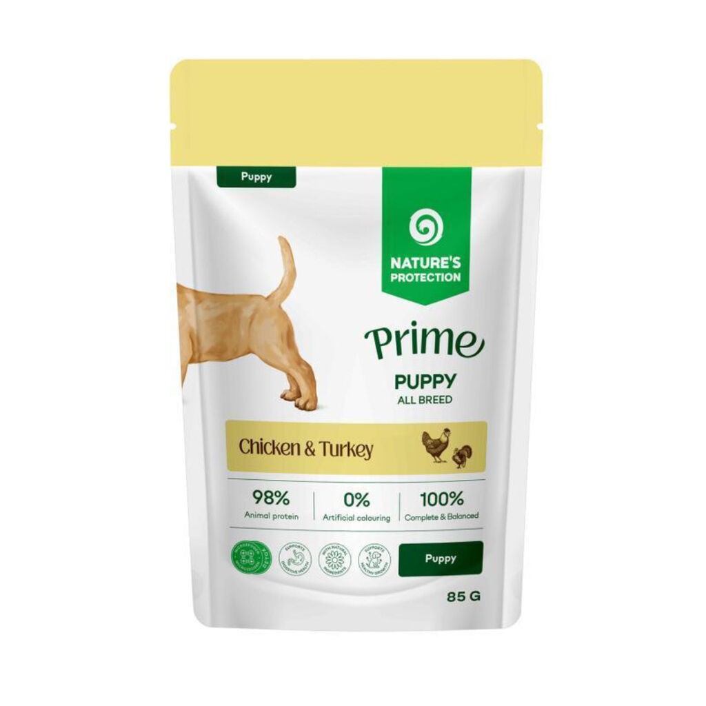 Nature's Protection Hrana za štence Puppy Prime, Piletina i ćuretina, 85 g