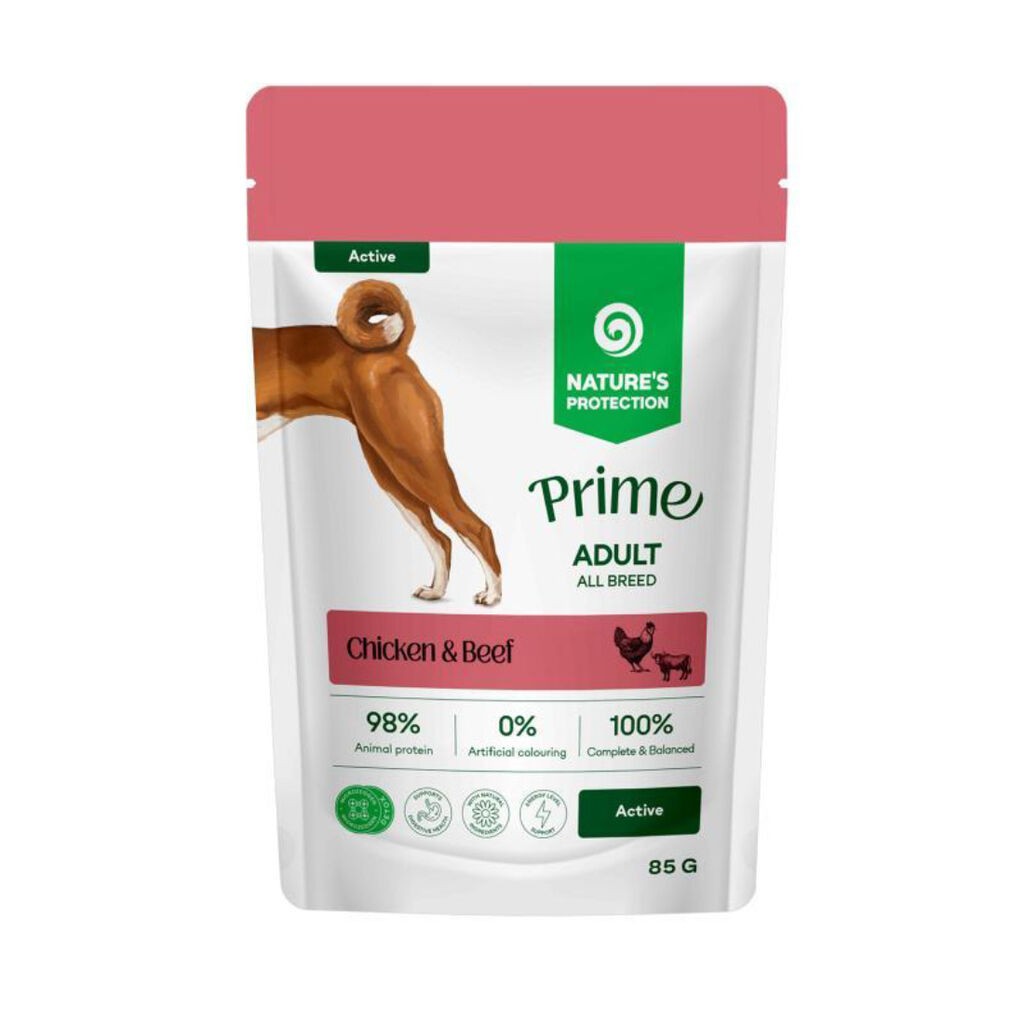 Nature's Protection Hrana za pse Active Prime, Piletina i govedina, 85 g